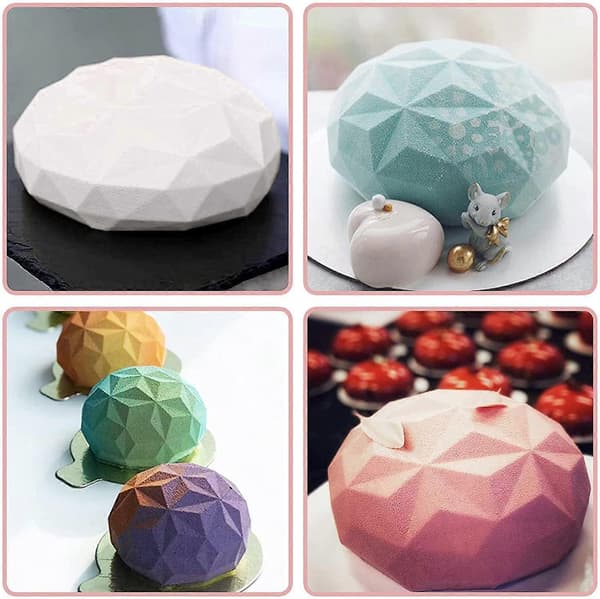Diamant Rund Form Silikone Kageform med Dessert Chokolade Mousse Spatel
