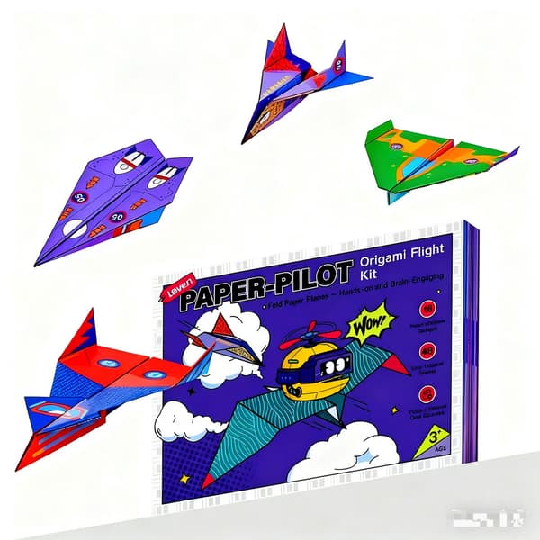 Ny Leven DIY Papirflybok Origami Papirflysett Gaveeske 48pcs