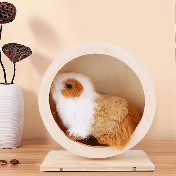 Hamster Små Kæledyr Træhus Sjovt Hjul Løb Hvile Rede Lege Træningslegetøj (S)