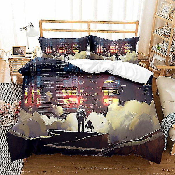 Galaxy Space Cover King Size, star wars Outer Sky Sängkläder Set Cover För Barn Pojke,mörkt Starry Sky Quilt Cover Q style 4 140*210two-piecesuit