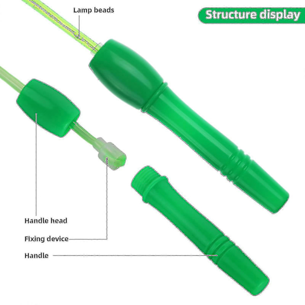 2 Pakke LED Lysende Hoppetau Justerbar Lengde og Tre Lysmoduser Fartshoppetau for Barn, Lysshow, Fitness-jie-jie