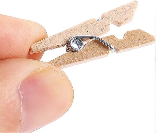 Robuste 2,5 cm Mini Træ Tøjklemmer til Hobbybrug 100 stk.