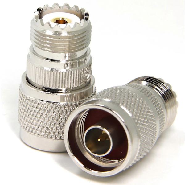 2-pak N-type han til UHF hun SO239 adapter