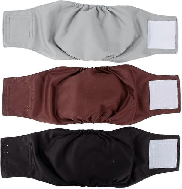 Tvättbara Hundblöjor för Hanar Återanvändbart Magband för Hanar 3-pack
