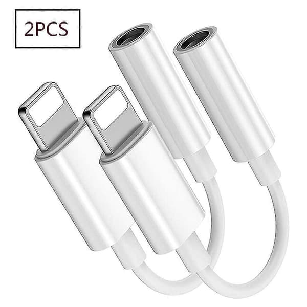 Hodetelefonadapter Ekstra Adapter 3,5 mm Lyd- og Ladeadapter Ekstra Lydkabel For Iphone 7 Hvit