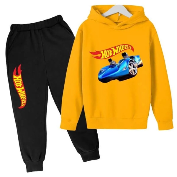 Hot Wheels Barn Vår Höst Casual Träningsoveraller 3-13 år Pojkar Flickor 2st Pullover Huvtröja+byxor Kostymer Barnkläder Set 13 10-11T