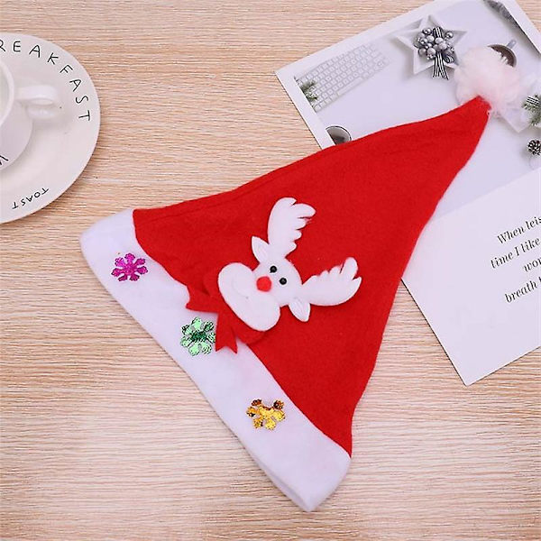Jul Led Hat Nyår Söta Barn Vuxna Cap Navidad Barn Flicka Hatt Nyår Kostym Jultomten Jul Vinter Presentdekor Christmas hat 4 Adlut 30x40cm