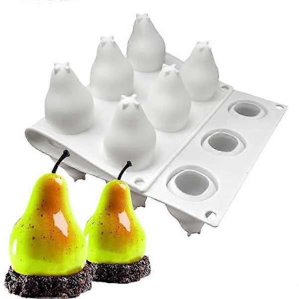 15 Hulrum Pæreformet Silikoneform til Moussekage Fransk Dessert 3D Silikoneform Kagedekorationsform Non-stick