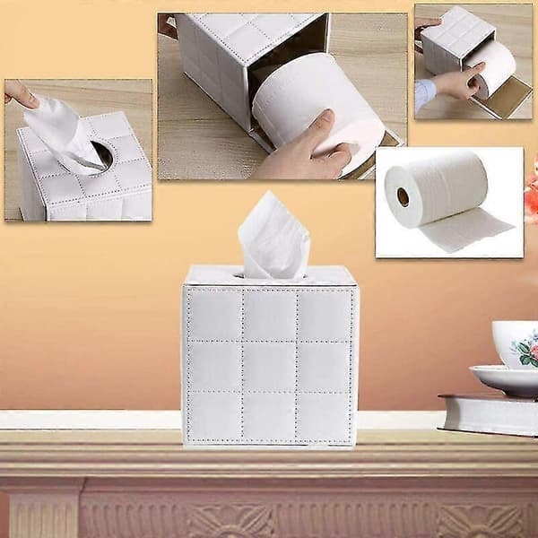 Toiletpapirholder Elegant PU Læder Tissue Box Holder