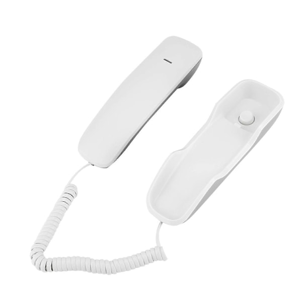 Väggtelefon med brusreducering, återuppringning av senaste nummer, ingen störning, väggmonterad telefon, vit