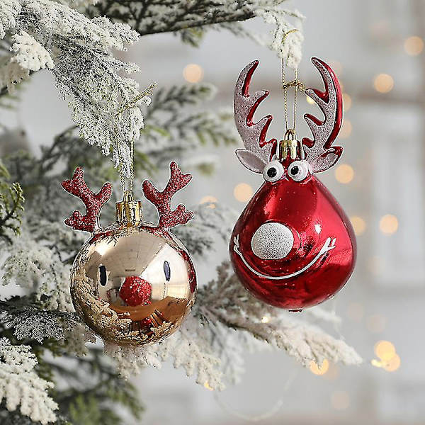 2 st Älg Julkulor Ornament Xmas Tree Hanging Bauble Pendant Christmas D