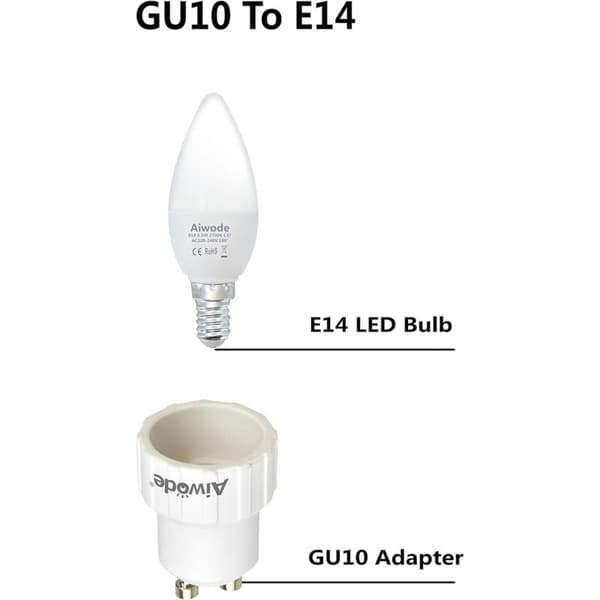 GU10 til E14-adapter, GU10 til E14 pærebaseomformer lampefatningsadapterholder, maksimal effekt 200W, 250V, pakke med 5.