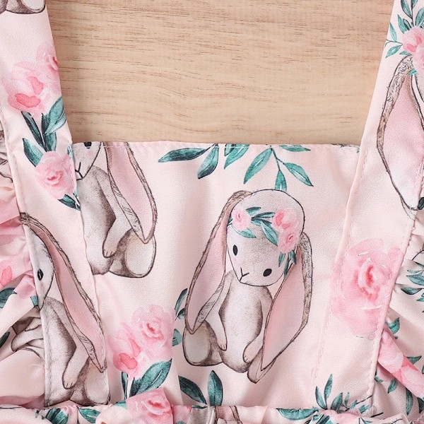 Baby Girl Kläder Jumpsuit Casual Bunny Blommönster print 18M
