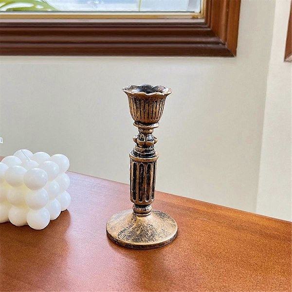 Retro Guld Ljusstake Ornament Fotorekvisita Vardagsrum Matbord Atmosfär Ljusstaksbas