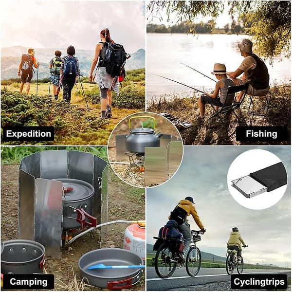 10 Plåtar Aluminium Vindskydd Vikbart Vindskydd Spis Vindskydd Camping Spis Tillbehör Camping Vindskydd Vikbart Camping Spis För Camping Vandring