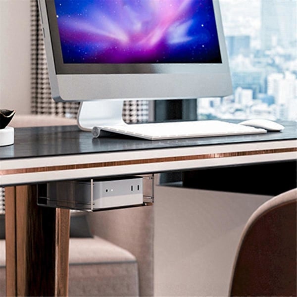 Akrylfodralställ för Mac Mini M4 Under-Desk Väggförvaringsställ