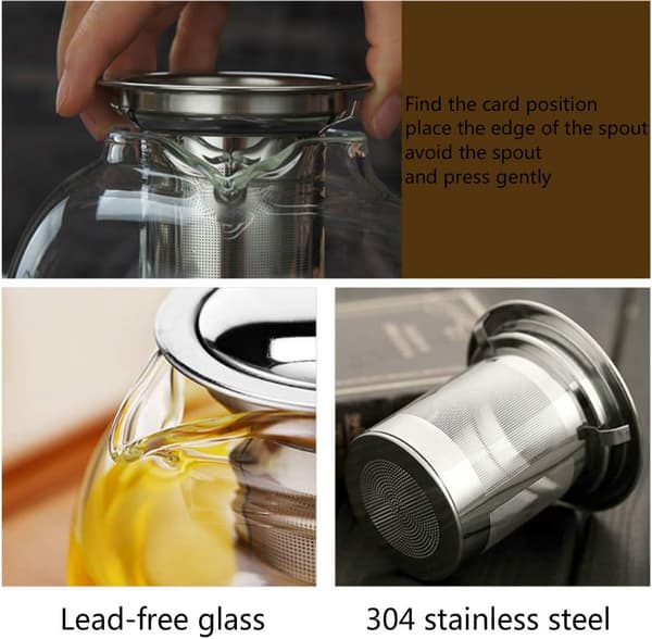 650 ml glastekande, blomstrende tesæt, tekande med si