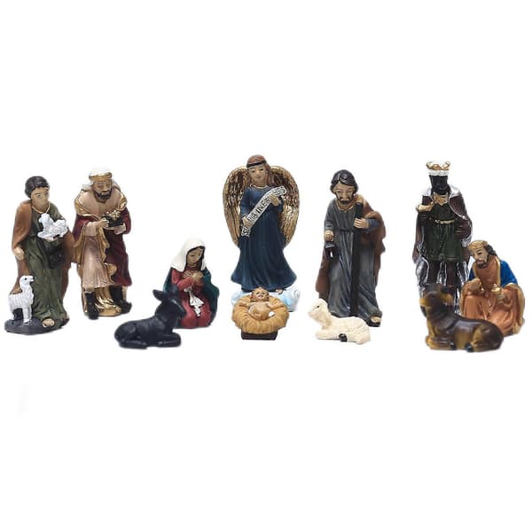 Juldekoration Julkrubba Set Ornament Inomhus Krubba Krubba Staty Gåva