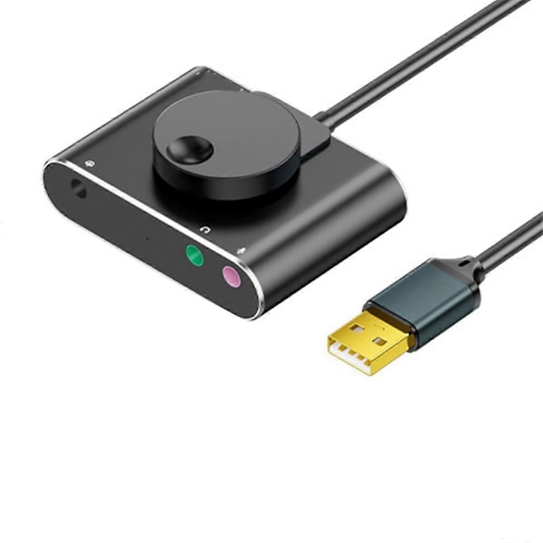 USB Eksternt Lydkort 3,5 mm Headset Mikrofon Port Driver-Fri Audio Konverter for Stasjonær og Bærbar PC
