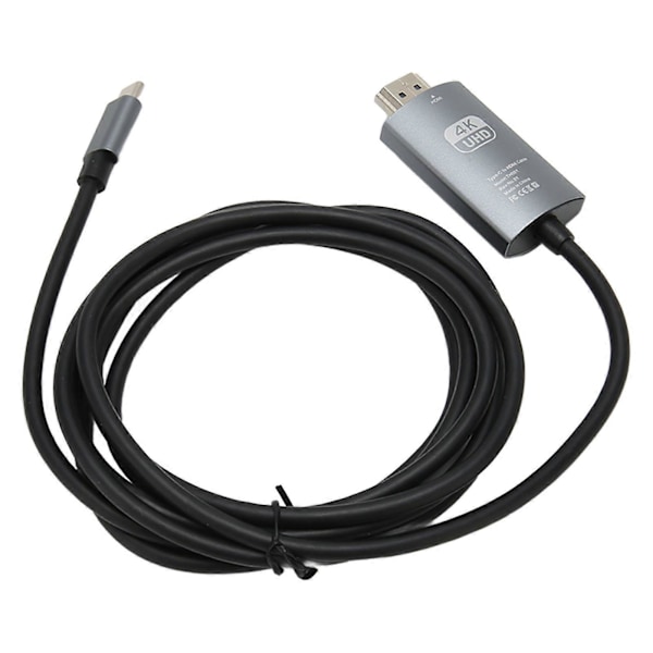 Type C til HD Multimedie Interface Kabel Understøtter 4K 30Hz Plug and Play Type C til HD Kabel til TV Skærm Sort Grå
