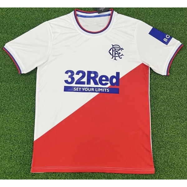 Ny vintage röd & vit Rangers fotbollstränings-t-shirt G.Neville NO.2 L