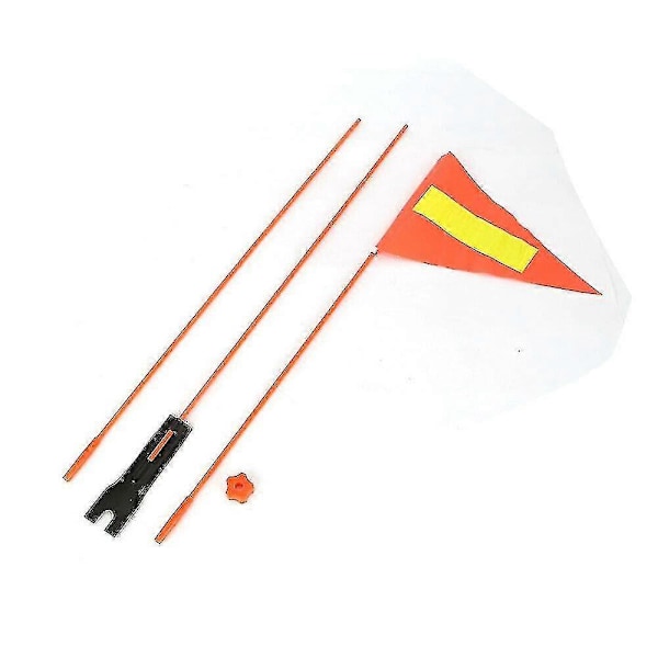 Sikkerhedsflag Orange 180cm Lang Stang 3-delt Trehjulet Cykelanhænger Cykel