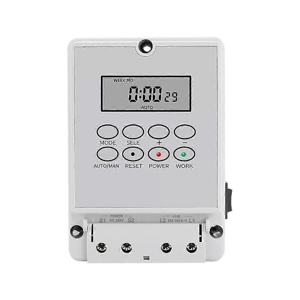 Digital Timer Bryter Mikrodatamaskin Auto Klokkering Kontroller Programmerbar 220V