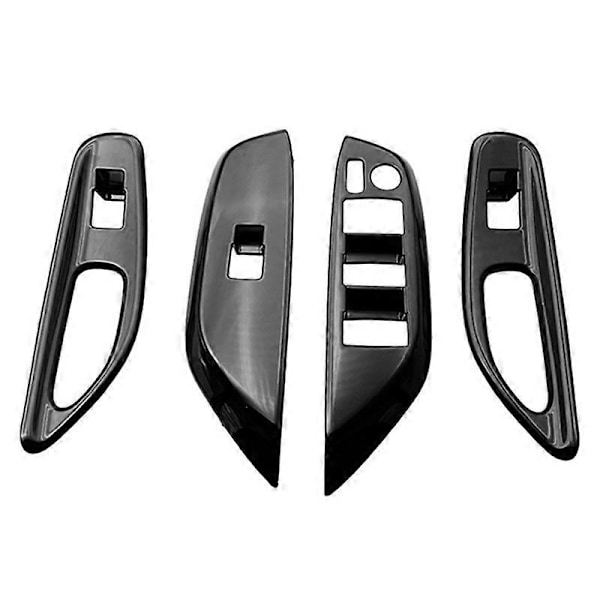 Bil Blank Svart Fönsterglas Hissknapp Trim Switch Cover Dörr Armstöd Panel för YARiS 2020-2023 L
