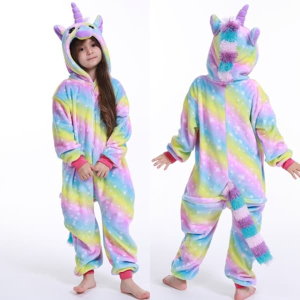 Nya Pegasus Djur Onesie Pyjamas Tecknad Stil Vinter Flanell Barnpyjamas Galaxy 130
