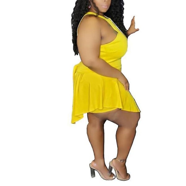 Tflycq Ladies Plus Size Overall Sexig Culottes träningsoverall Yellow 2XL