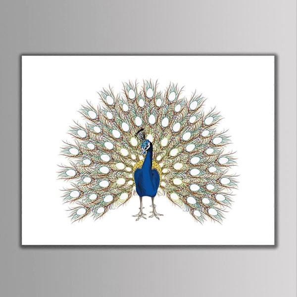 Sormenjälki-/Peukalojälkipuu Kangas Henkilökohtainen Häävieraan Allekirjoitus Musteella (6# Peacock)