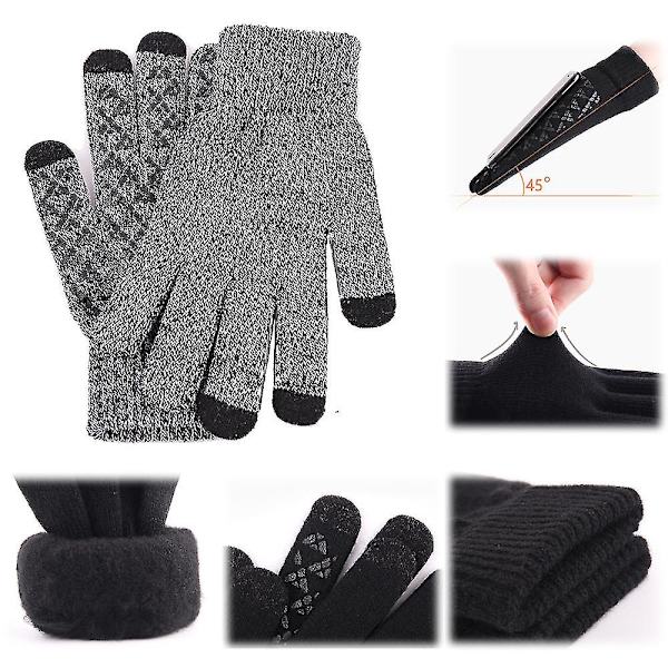 Stickade thermal , ull Halkfria pekskärmshandskar Handskar Style3