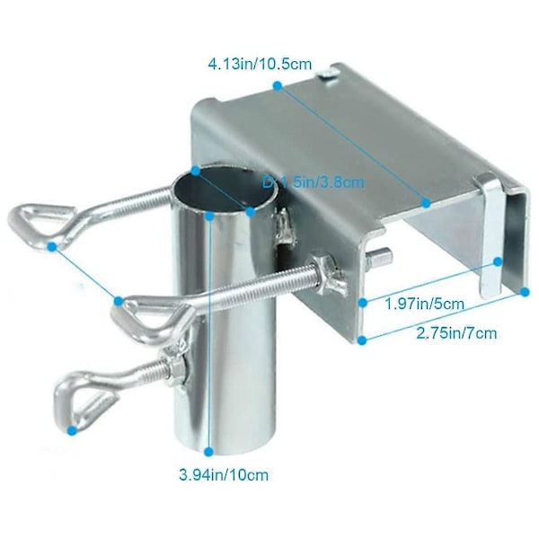 Parasollholder for rektangulært rekkverk Parasollfot justerbar bruk for balkong og terrasse