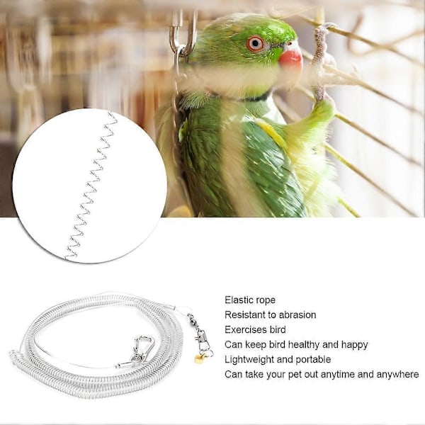 Linnun valjaat talutushihna, puremisenesto, joustava, ulkokäyttöön, linnun lentokoulutus, lemmikkitarvikkeet 4,5 mm