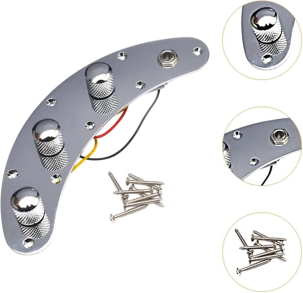 Gitar kontrollpanel ledningssett med erstatningsknotter Silver