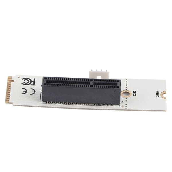 NGFF M.2 Key M til PCI-E Express 4X Riser-kortadapter m/ LED Spenningsindikator SATA Strømkabel