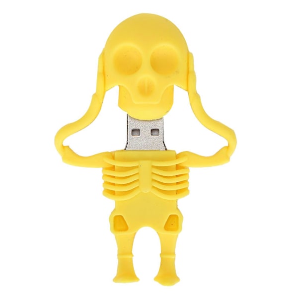 Tegneserie U Disk Gul Kranie Udseende Høj Hastighed Bulk Lagring Flash Drev Hukommelsesenhed 32GB