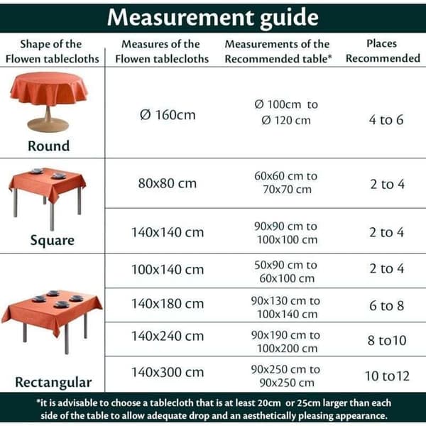 Fläckresistent duk 140x140 cm, orange. Polyester bordskydd för inomhus- och utomhusbruk.