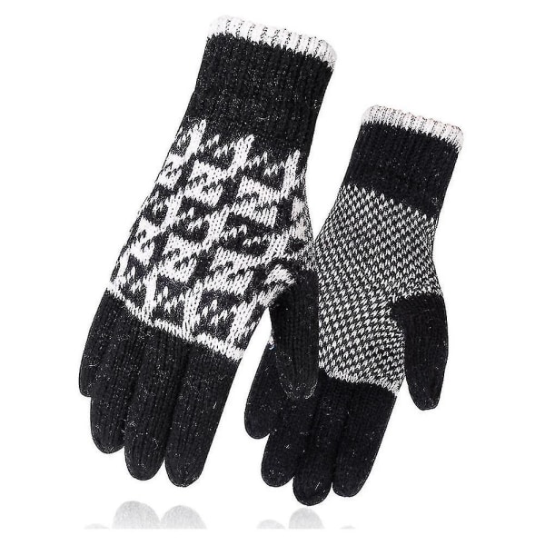 Vinter för män och kvinnor - tjocka -20f stickade pekskärmshandskar löpning L