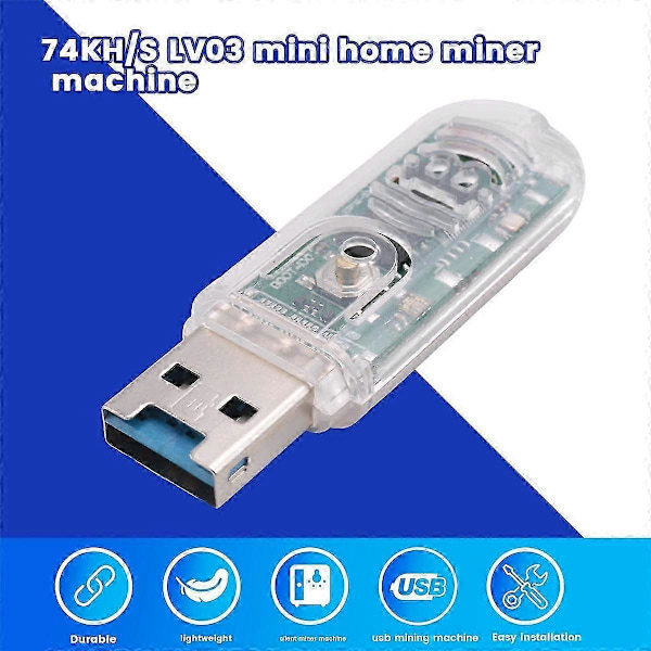V3 Støjsvag Miner Maskine USB Mining Maskine 74KH/S LV03 Mini Hjemme Miner Maskine Asic Mining