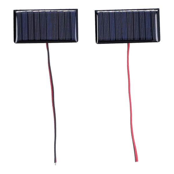 2 stk. Solcellepanel Modul Polysilisium Mikro Mini Lim Kraft Solceller 68x36mm 0.3W 5V