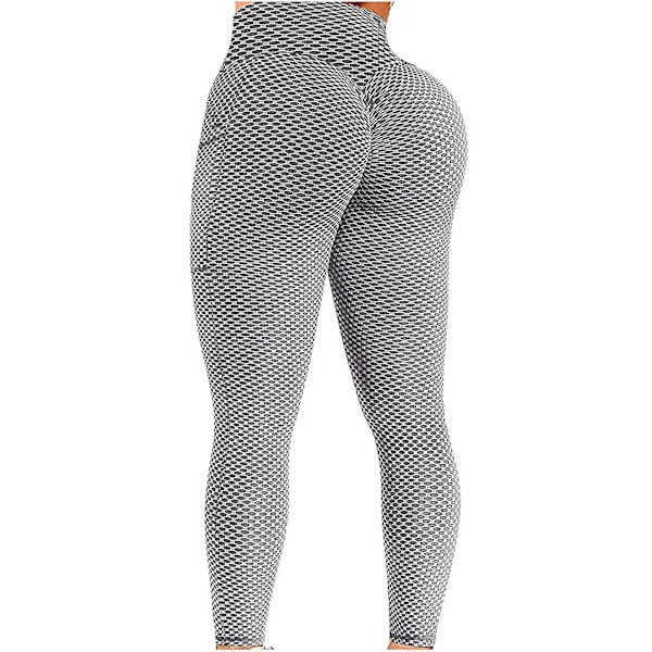 Tflycq Womens Stretch Yoga Leggings Fitness Löpgym Sport Full Längd Active Pants Gray M