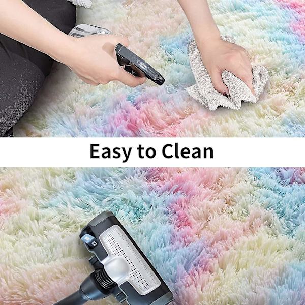 Tflycq Fluffy Area Mattor, 3x5 Fot Regnbågsmatta, Ultra Mjuk inomhus Moderna plyschmattor För Vardagsrum Sovrum Barnrum Barnrum Heminredning, uppgradering