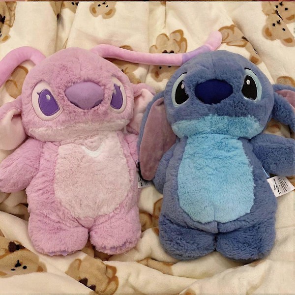 Plush termosflaska med söt Stitch-teckning, vinter, hem, vattenfyllning, handvärmare