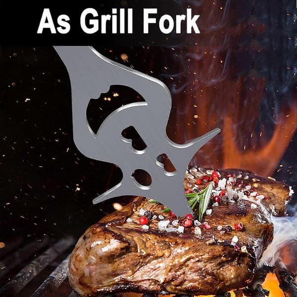 Multifunksjonell grillgaffel for grilling, camping, kjøkken
