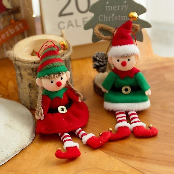 Nyår Jul tomtedocka Barngåva Xmas Träddekor Plysch ängelhänge Juldekor 2023 Navidad Heminredning QYboy  A