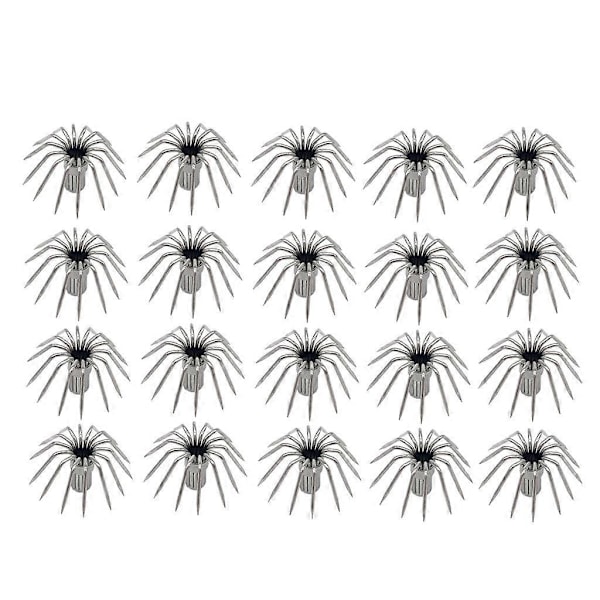 2x 20 Rustfri Stål Kroge til Blæksprutter til Ærmer, Fisk, Rejer, DIY Fiskeredskaber - D