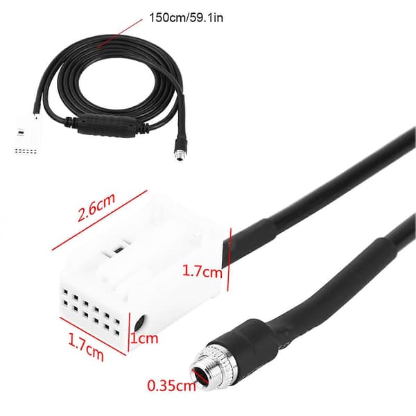 12 Pin AUX Ekstra Audio Inngang Kit for Iphone Ipod Adapterkabel for E60 E61 E63 E64
