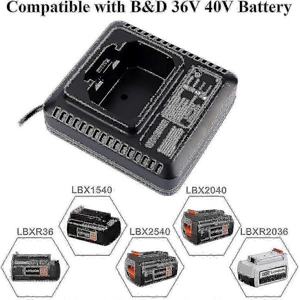 Lcs36 Lcs40 Batterioplader Til Black And Decker 36v 40v Max Lithium- Batteri Lbxr36 Lbx36 Lbxr2036