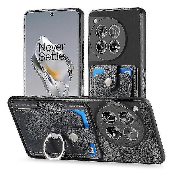 Telefondeksel for OnePlus 12 5G Etui Retro Fallbestandig Lær+TPU Støtte Shell
